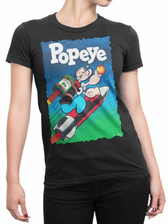 1603 Popeye T Shirt Rocket Front Woman