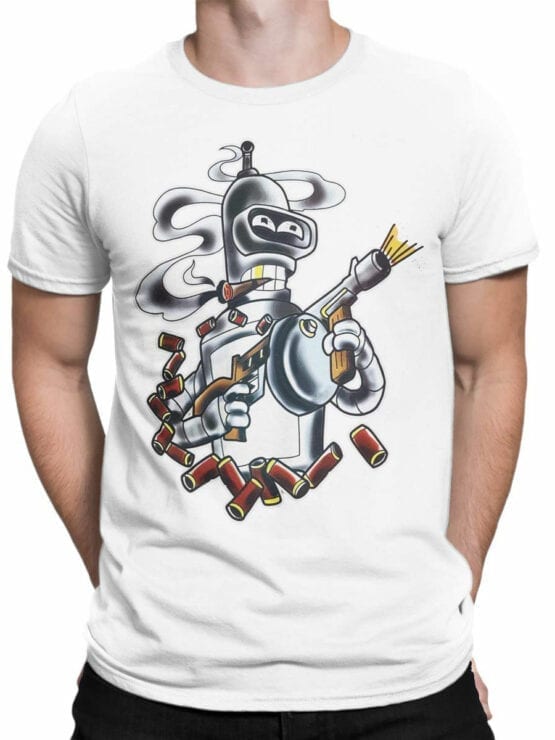 1611 Futurama T Shirt Bender Gang Front Man