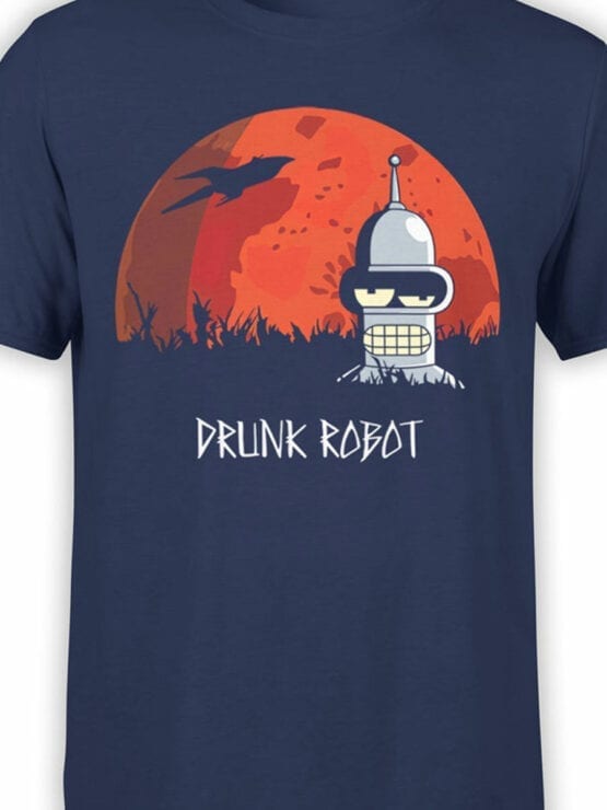 1612 Futurama T Shirt Drunk Robot Front Color