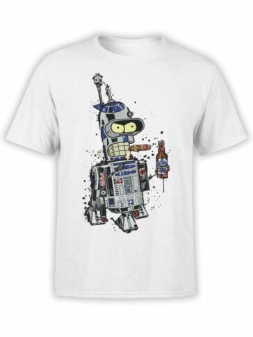 1624 Futurama T Shirt Bender R2 D2 Front