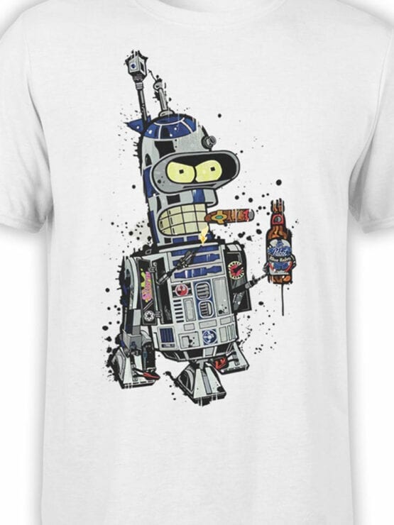 1624 Futurama T Shirt Bender R2 D2 Front Color