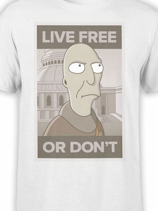 1632 Futurama T Shirt Live Free Front Color