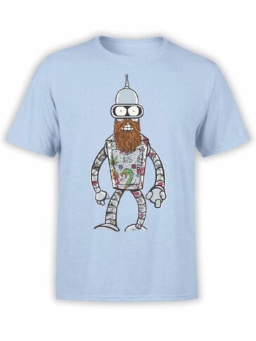 1638 Futurama T Shirt Bender Hipster Front