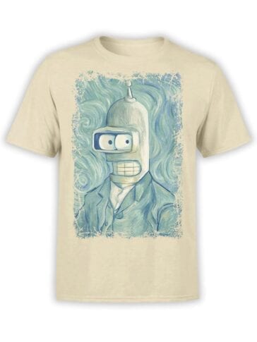 1640 Futurama T Shirt Bender van Gogh Front