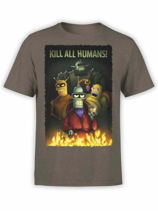 1645 Futurama T Shirt Kill all Humans Front