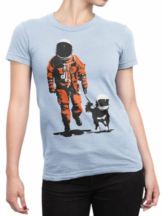 1677 Astro Dog T Shirt NASA T Shirt Front Woman
