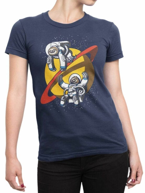 1679 Lazy Astronauts T Shirt NASA T Shirt Front Woman