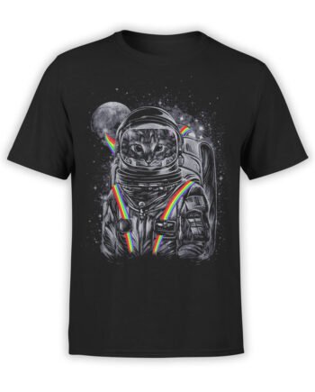 1685 Astro Rainbow Cat T Shirt NASA T Shirt Front