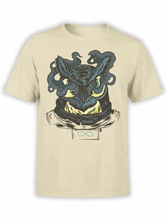 1687 Astronaut Owl T Shirt NASA T Shirt Front