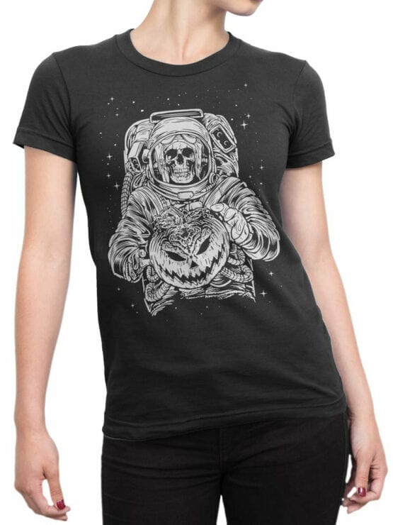 1696 Halloween T Shirt NASA T Shirt Front Woman