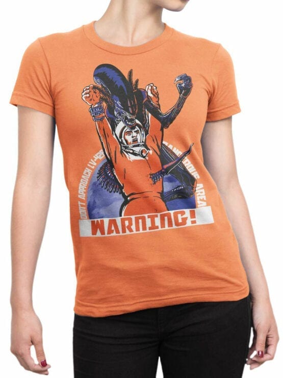 1698 Warning T Shirt NASA T Shirt Front Woman