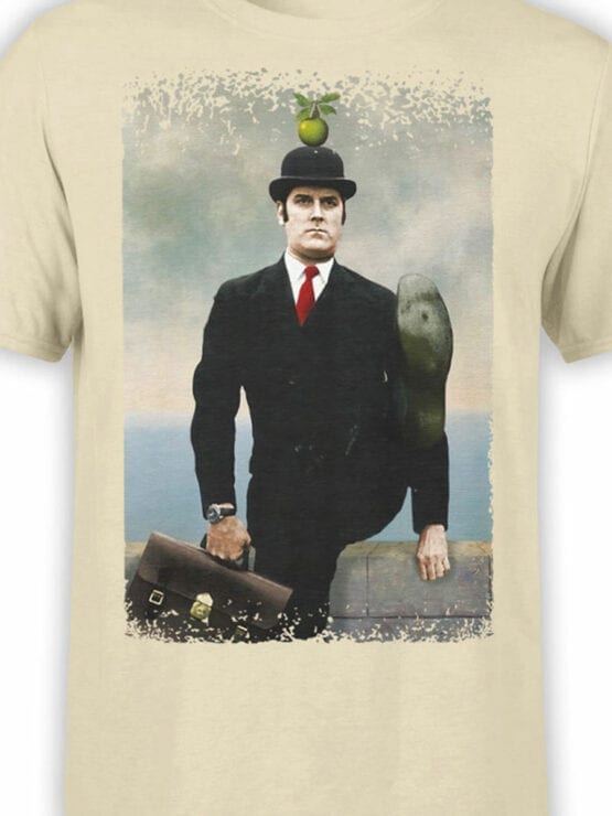 1716 Magritte Apple T Shirt Monty Python T Shirt Front Color