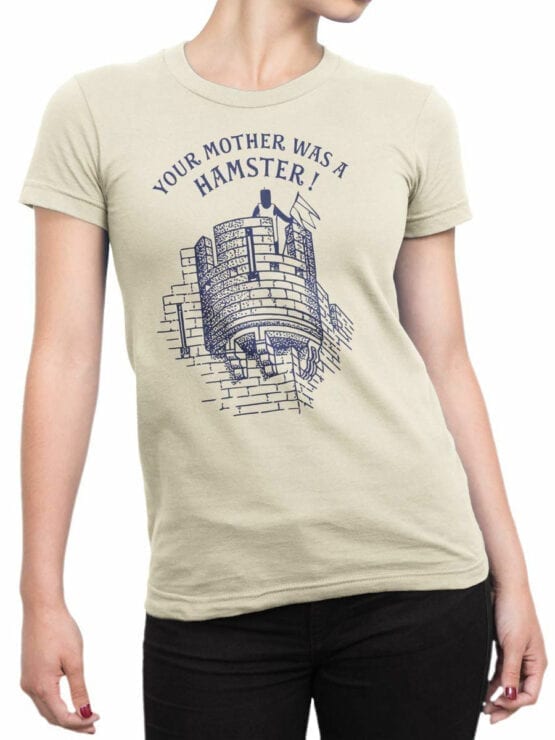 1731 Your Mother was a Hamster T Shirt Monty Python T Shirt Front Woman