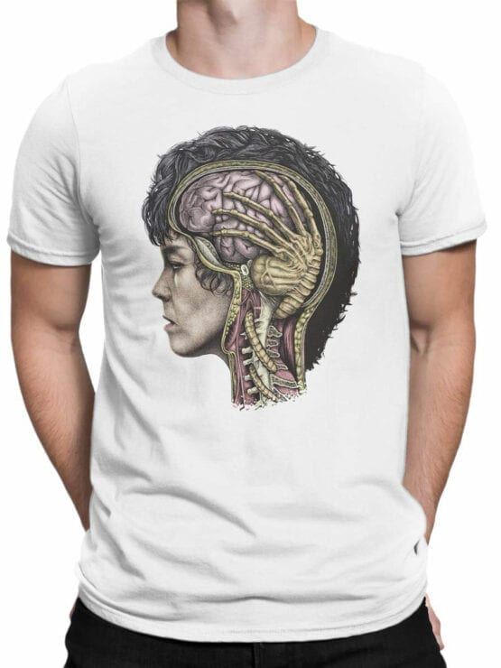1748 Brain T Shirt Alien T Shirt Front Man