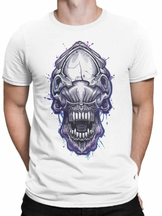 1756 Invader Face T Shirt Funny Alien T Shirt Front Man