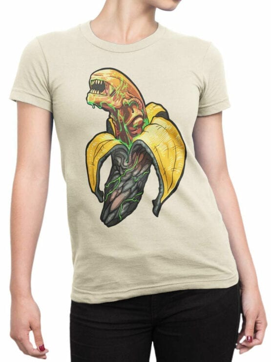 1759 Bananalien T Shirt Funny Alien T Shirt Front Woman