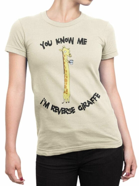1761 Reverse Giraffe T Shirt Rick and Morty Front Woman