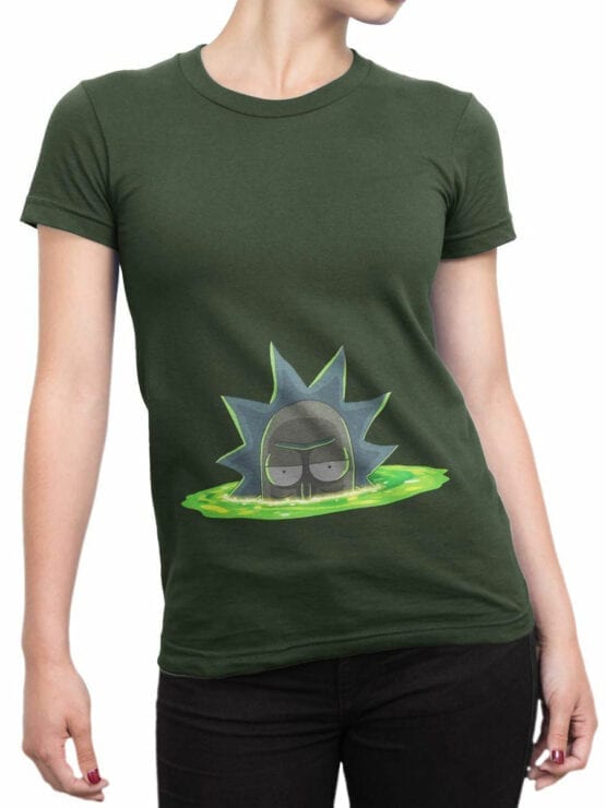 1768 Dimension Rick and Morty T Shirt Front Woman