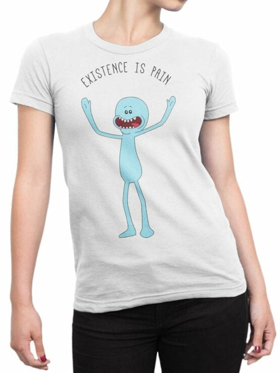 1772 Existence is Pain Rick and Morty T Shirt Front Woman
