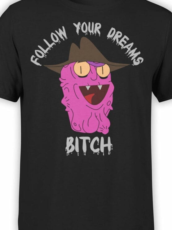 1777 Follow Your Dreams Rick and Morty T Shirt Front Color