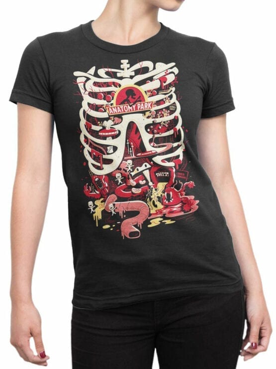 1780 Anatomy Park Rick and Morty T Shirt Front Woman