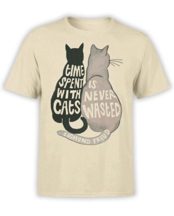 1789 Time is Never Wasted Cat T Shirt Front