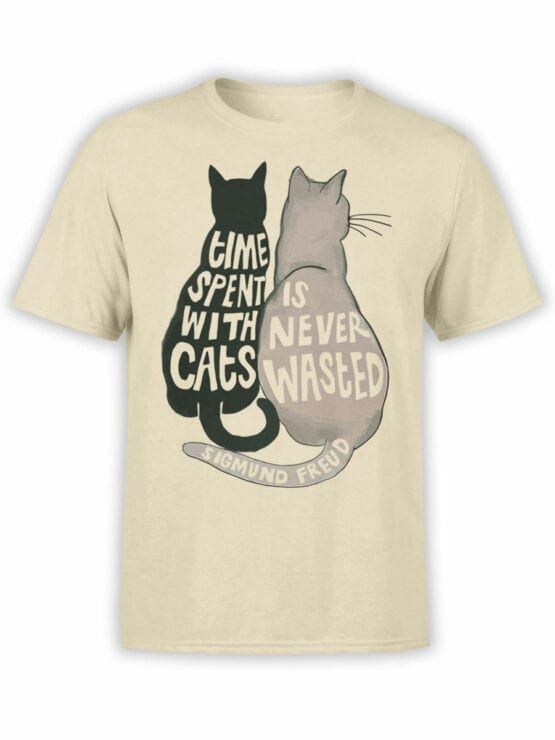 1789 Time is Never Wasted Cat T Shirt Front