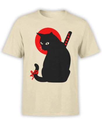 1790 Warrior Samurai Cat T Shirt Front