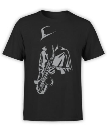 1792 Saxophonist Silhouette T Shirt Front