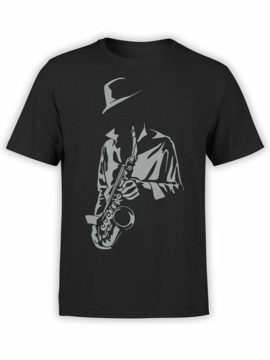 1792 Saxophonist Silhouette T Shirt Front