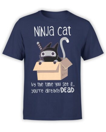 1798 Ninja Cat T Shirt Front