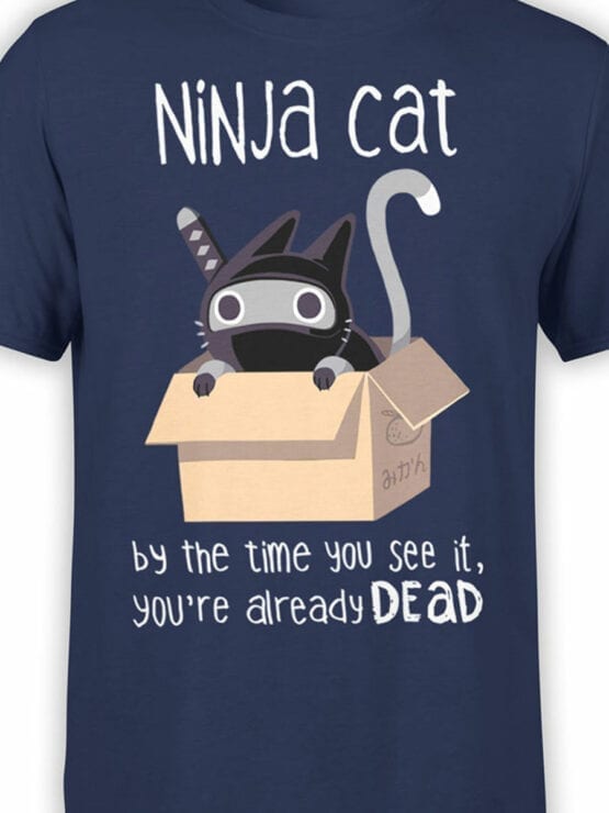 1798 Ninja Cat T Shirt Front Color