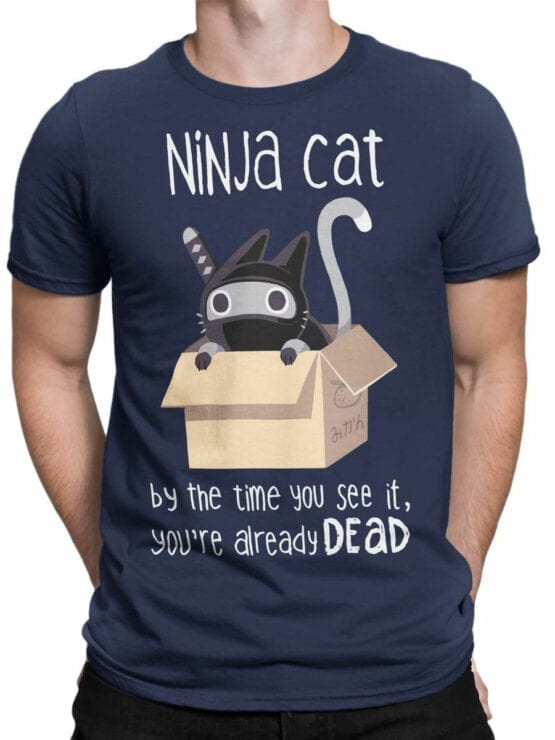 1798 Ninja Cat T Shirt Front Man