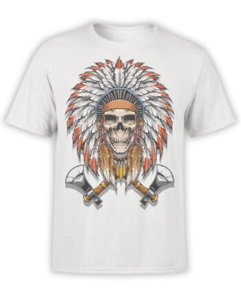1799 Indian Warrior Skull T Shirt Front