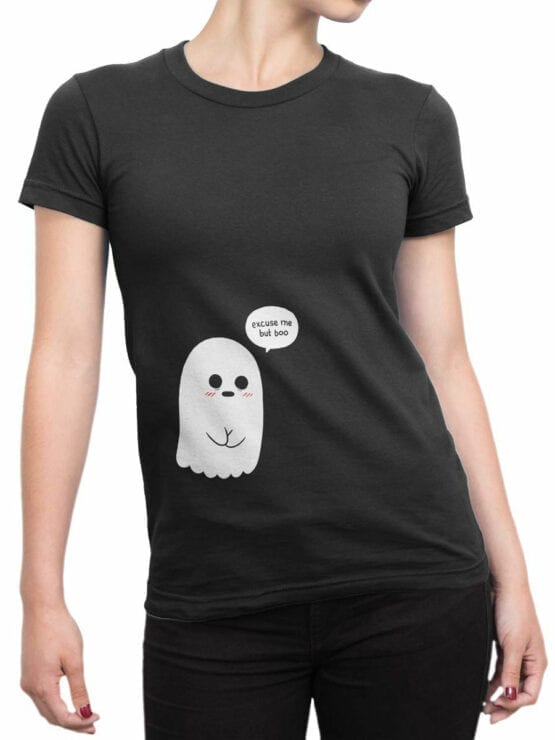 1816 But Boo Cute Ghost T Shirt Front Woman