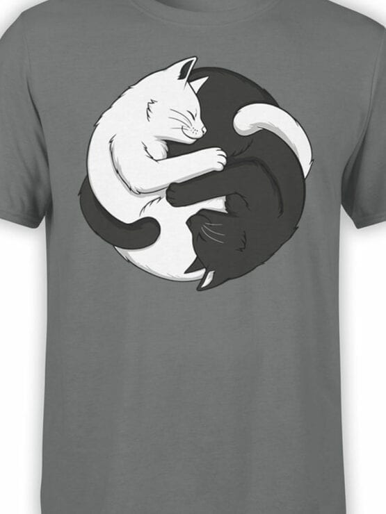 1819 Yin Yang Cats T Shirt Front Color