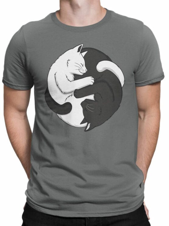 1819 Yin Yang Cats T Shirt Front Man