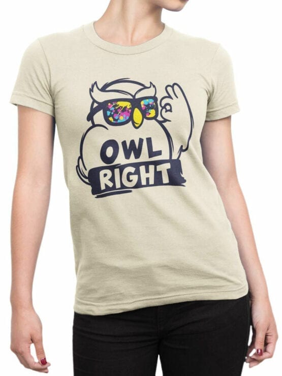 1837 Owl Right T Shirt Front Woman