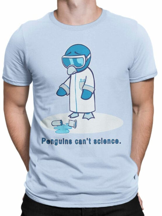 1838 Penguins Science T Shirt Front Man
