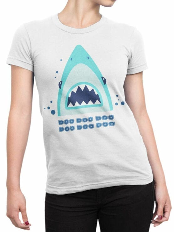1850 Shark Doo Doo T Shirt Front Woman
