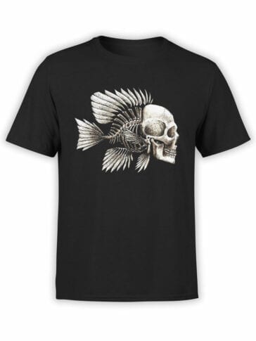 1851 Skull Fish T Shirt Front