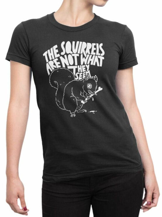 1860 Scary Squirrels T Shirt Front Woman