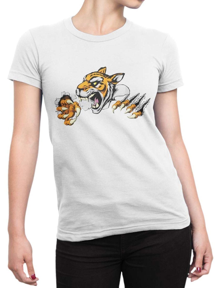 1903 Angry Tiger T Shirt Front Woman