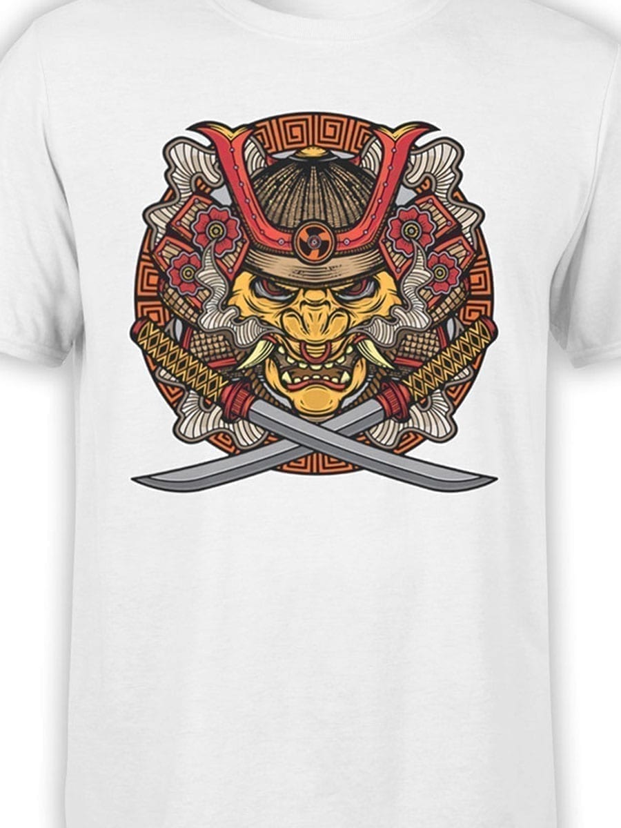 1957 Samurai Mask T Shirt Front Color
