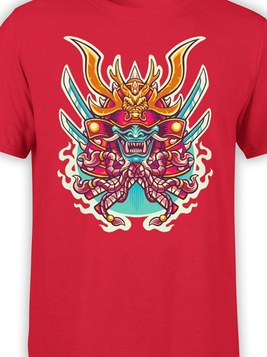 1964 Samurai Mask T Shirt Front Color