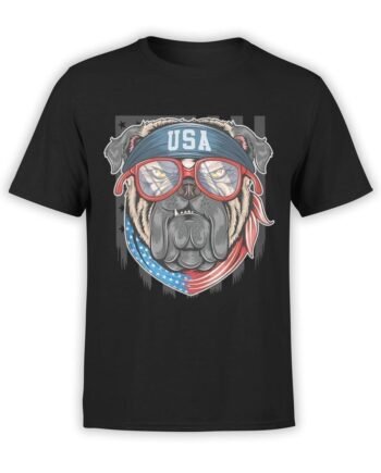 1979 Patriotic Pug T Shirt Front