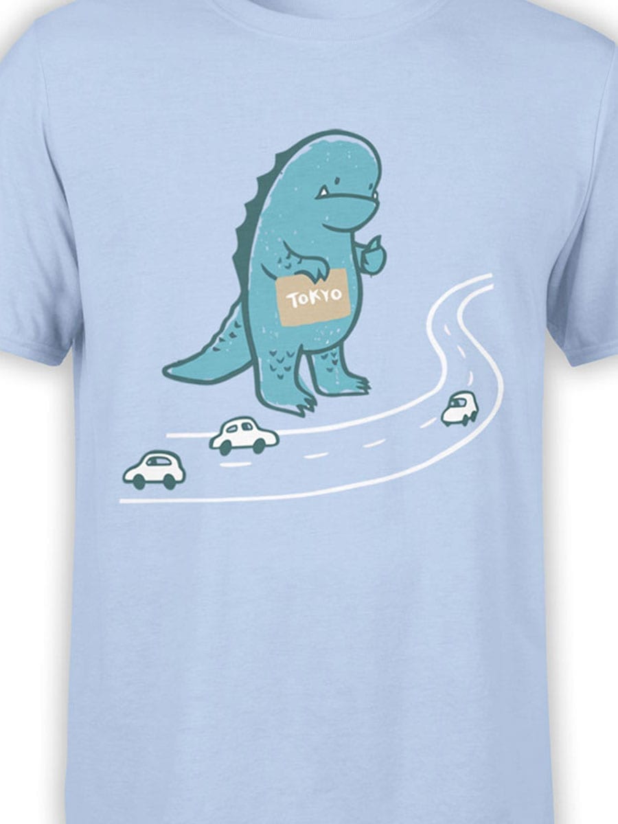 1988 Godzilla Hitchhiker T Shirt Front Color