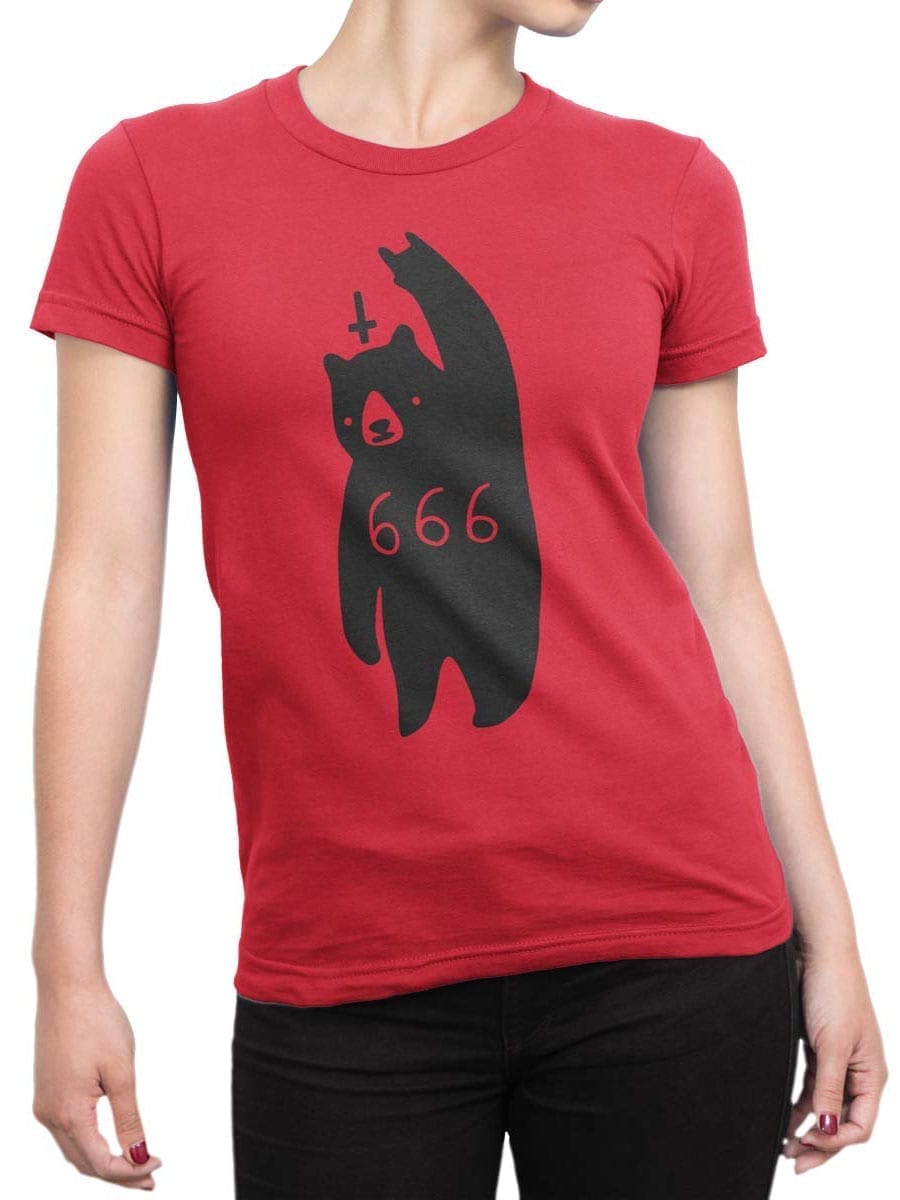 2032 Satan Bear T Shirt Front Woman