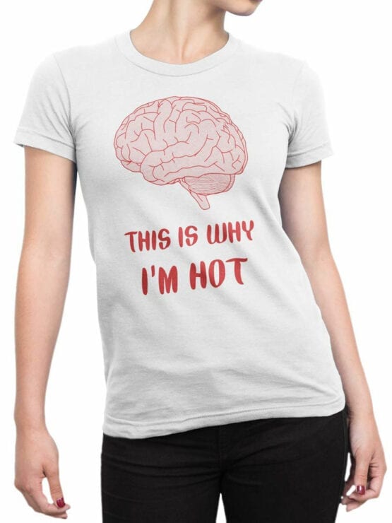 2054 Hot Brain T Shirt Front Woman