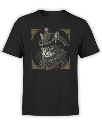 2108 Pirate Cat T Shirt Front
